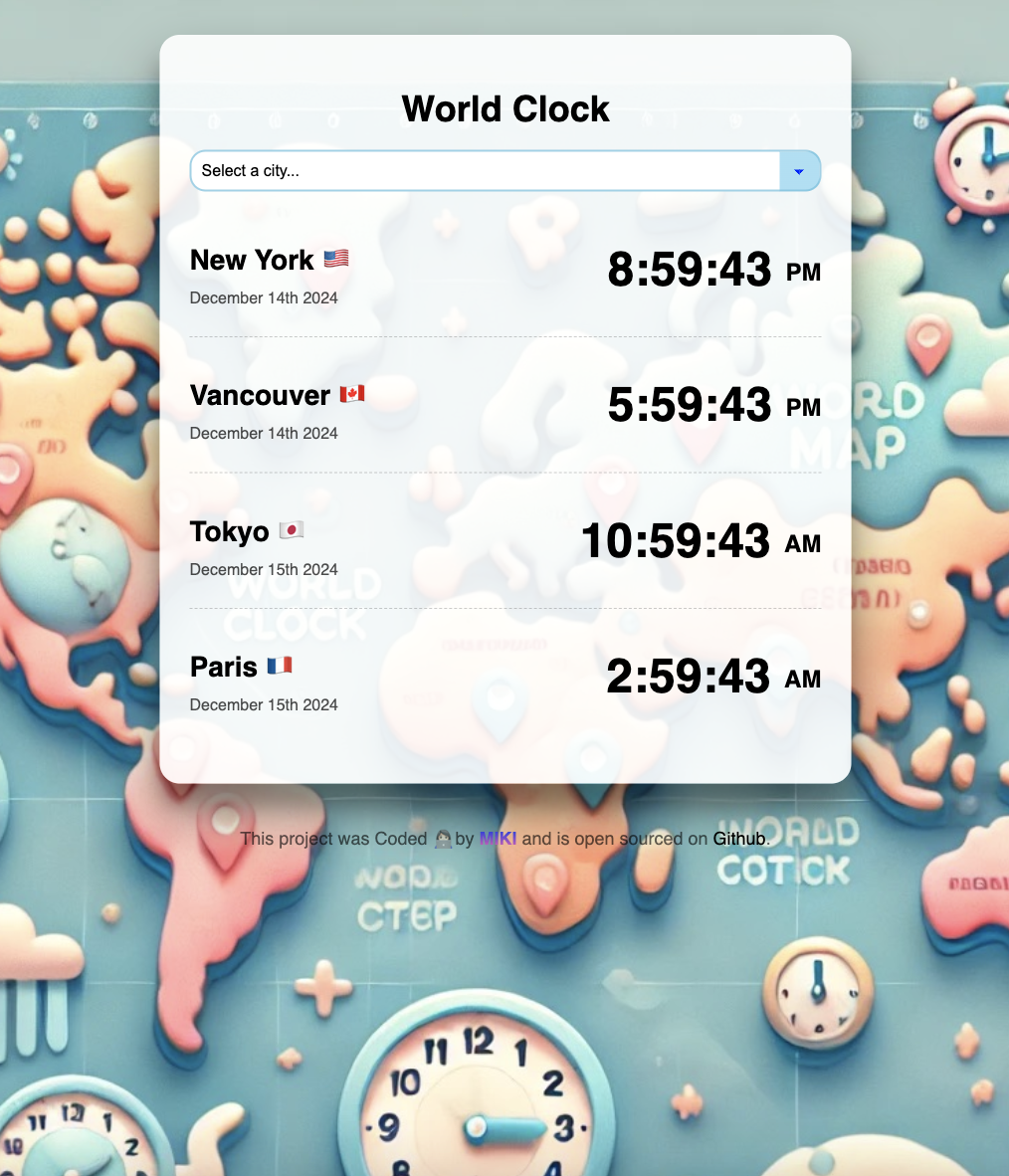 picture of world clock app project